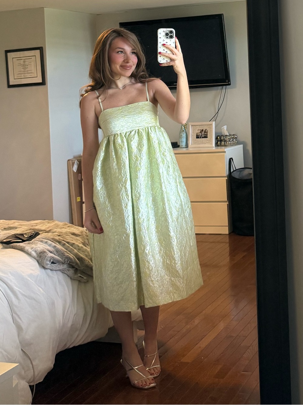 Anthropologie Pale Green Baby Doll Dress